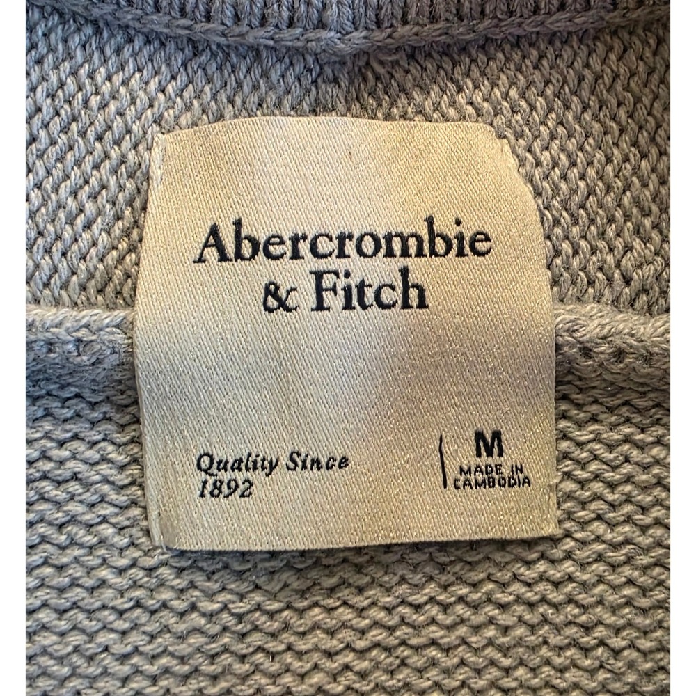 Abercrombie & Fitch Martini Embroidered Sweater Women's M Gray Knit Crewneck - Picture 2 of 6